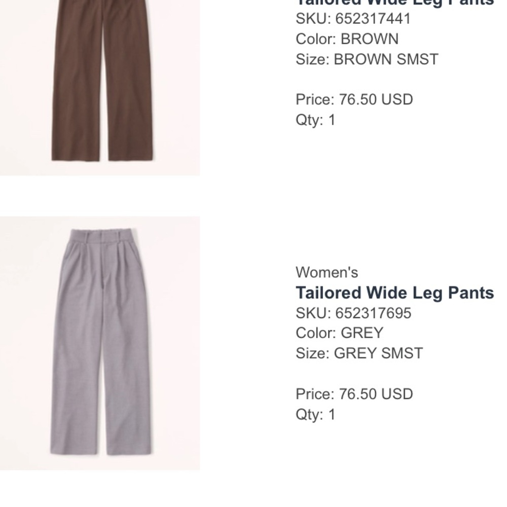 Abercrombie Sloane tailored wide leg pants
